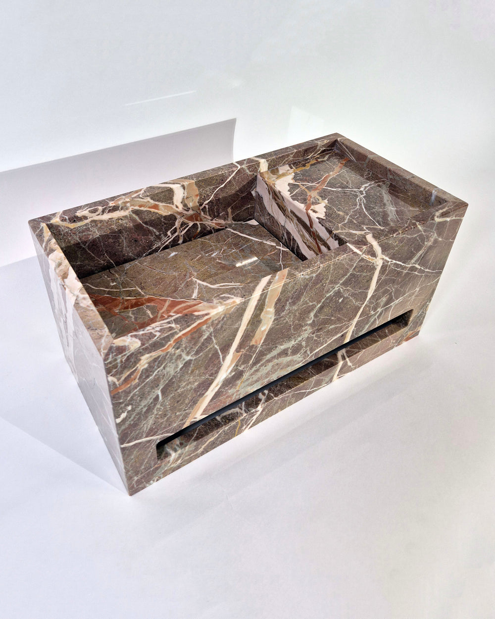 Plate fontein Breccia di Arzo, met handdoekrail