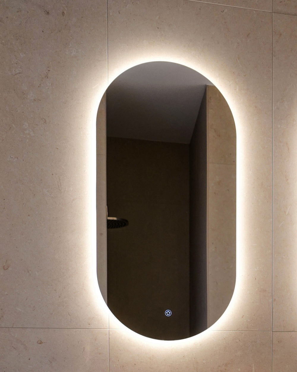 Simpel ovale verticale spiegel, met of zonder verlichting