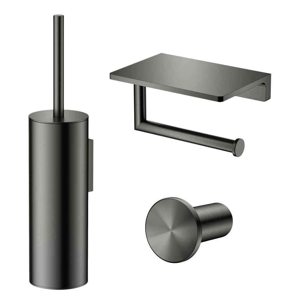 Tuvalu toilet accessory set with shelf