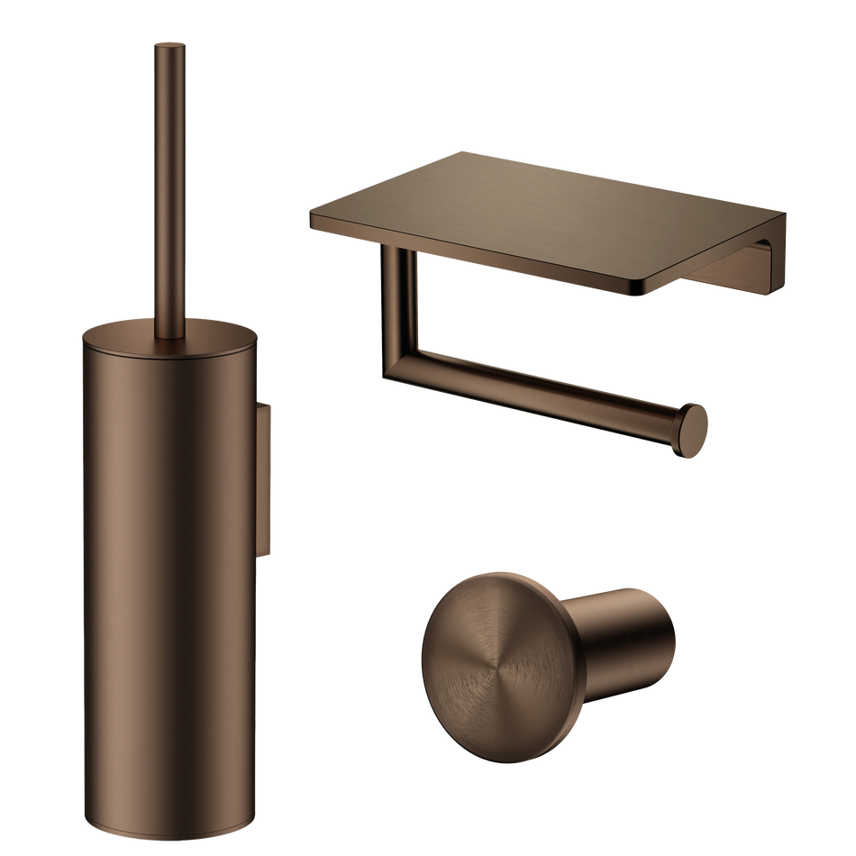 Tuvalu toilet accessory set with shelf